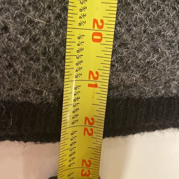 DKNY Jeans gray open knit drape front cardigan sweater Size L - Picture 8 of 8